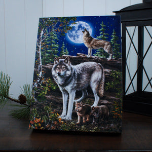 The Wolf Pack 8x6 Lighted Tabletop Canvas