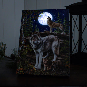 The Wolf Pack 8x6 Lighted Tabletop Canvas