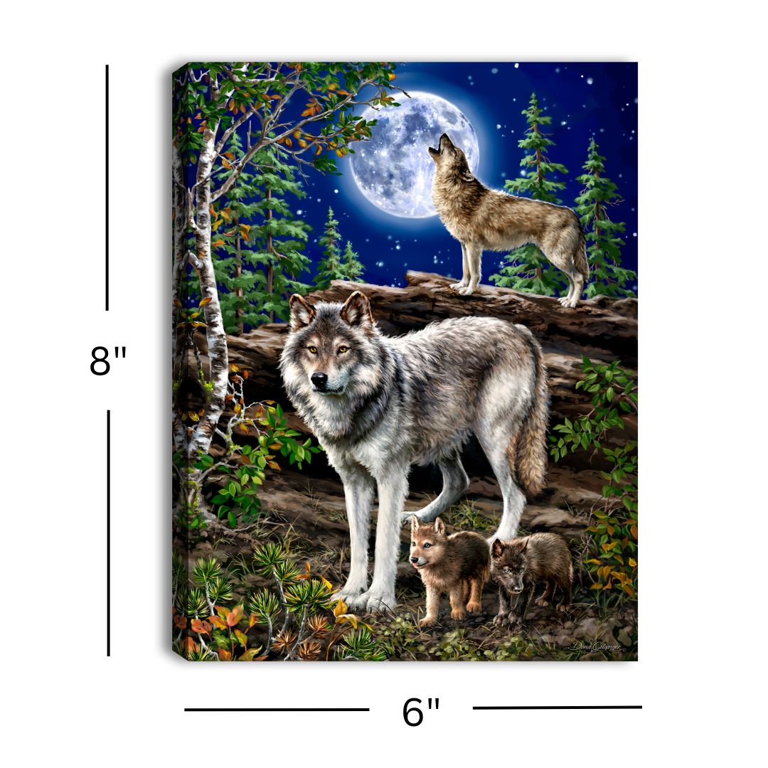 The Wolf Pack 8x6 Lighted Tabletop Canvas