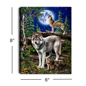The Wolf Pack 8x6 Lighted Tabletop Canvas