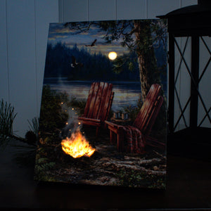 Evening at the Lake 8x6 Lighted Tabletop Canvas