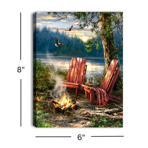 Evening at the Lake 8x6 Lighted Tabletop Canvas