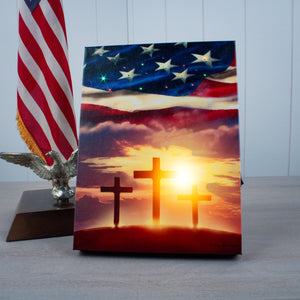 God and Country 8x6 Lighted Tabletop Canvas