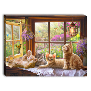 Playful Kittens 8x6 Lighted Tabletop Canvas