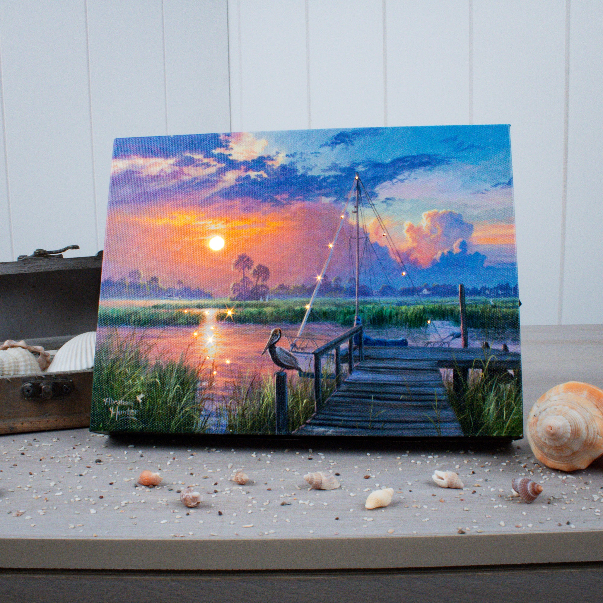 Inlet Solitude 8x6 Lighted Tabletop Canvas
