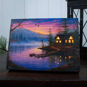 Morning Mist 8x6 Lighted Tabletop Canvas
