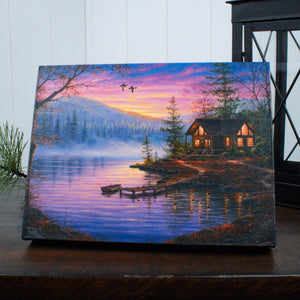 Morning Mist 8x6 Lighted Tabletop Canvas