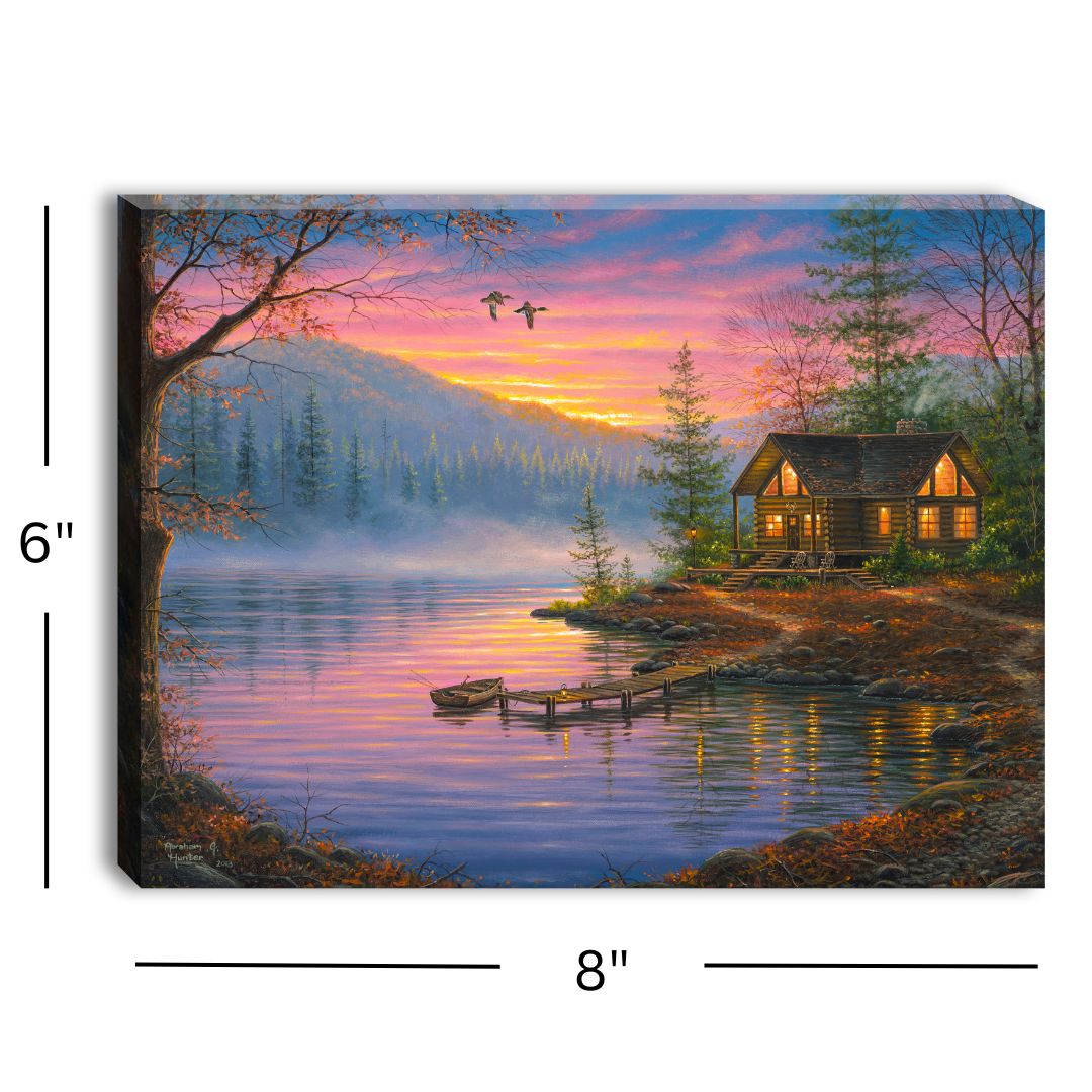 Morning Mist 8x6 Lighted Tabletop Canvas