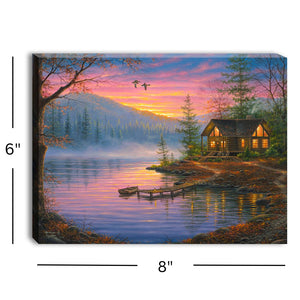 Morning Mist 8x6 Lighted Tabletop Canvas