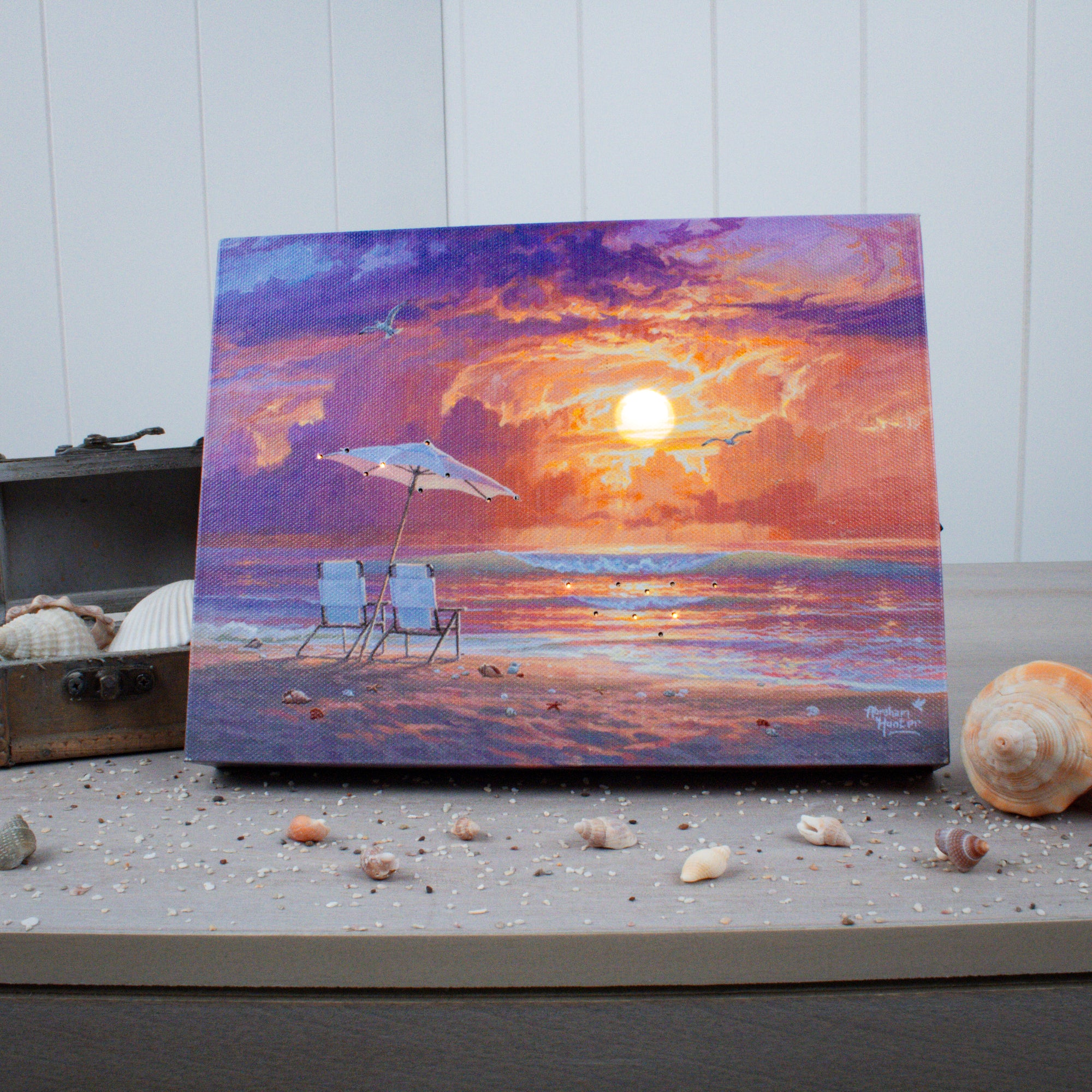 Ocean Glow 8x6 Lighted Tabletop Canvas