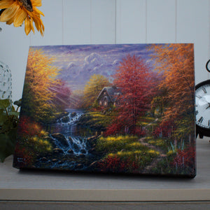 Secluded Cottage 8x6 Lighted Tabletop Canvas