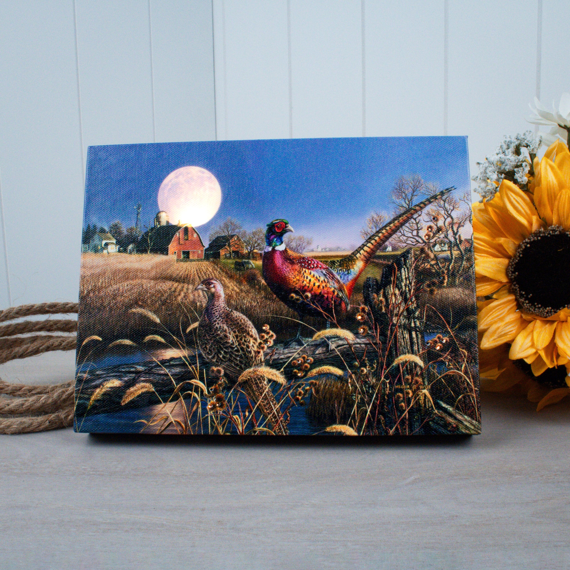Harvest Moon 8x6 Lighted Tabletop Canvas