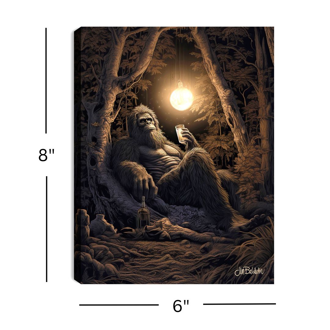Whiskey Moonlight 8x6 Lighted Tabletop Canvas