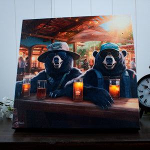 Just a Couple of Bears 10x10 Lighted Fiber Optic Canvas