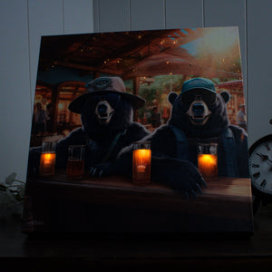 Just a Couple of Bears 10x10 Lighted Fiber Optic Canvas