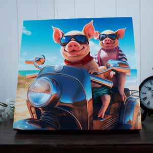 Piglets Bike 10x10 Lighted Fiber Optic Canvas