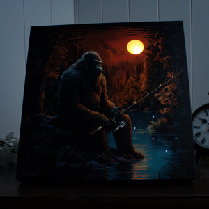 Sasquatch Fishing 10x10 Lighted Fiber Optic Canvas