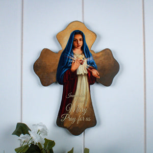 Immaculate Heart of Mary Wooden Cross