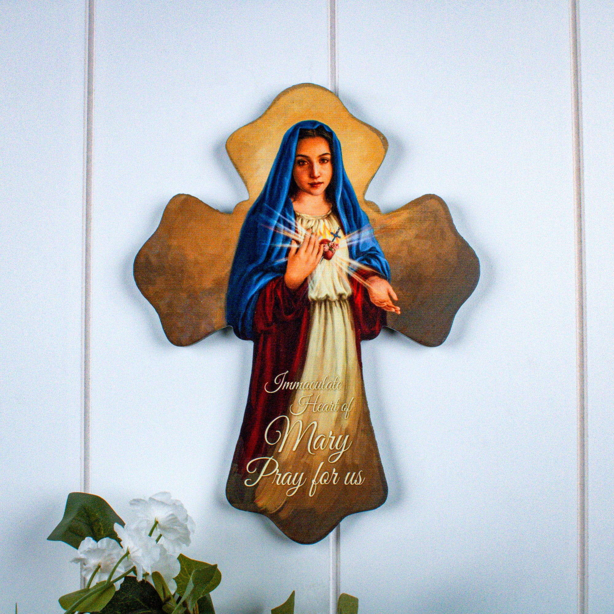 Immaculate Heart of Mary Wooden Cross