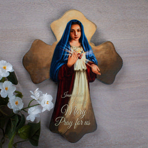 Immaculate Heart of Mary Wooden Cross