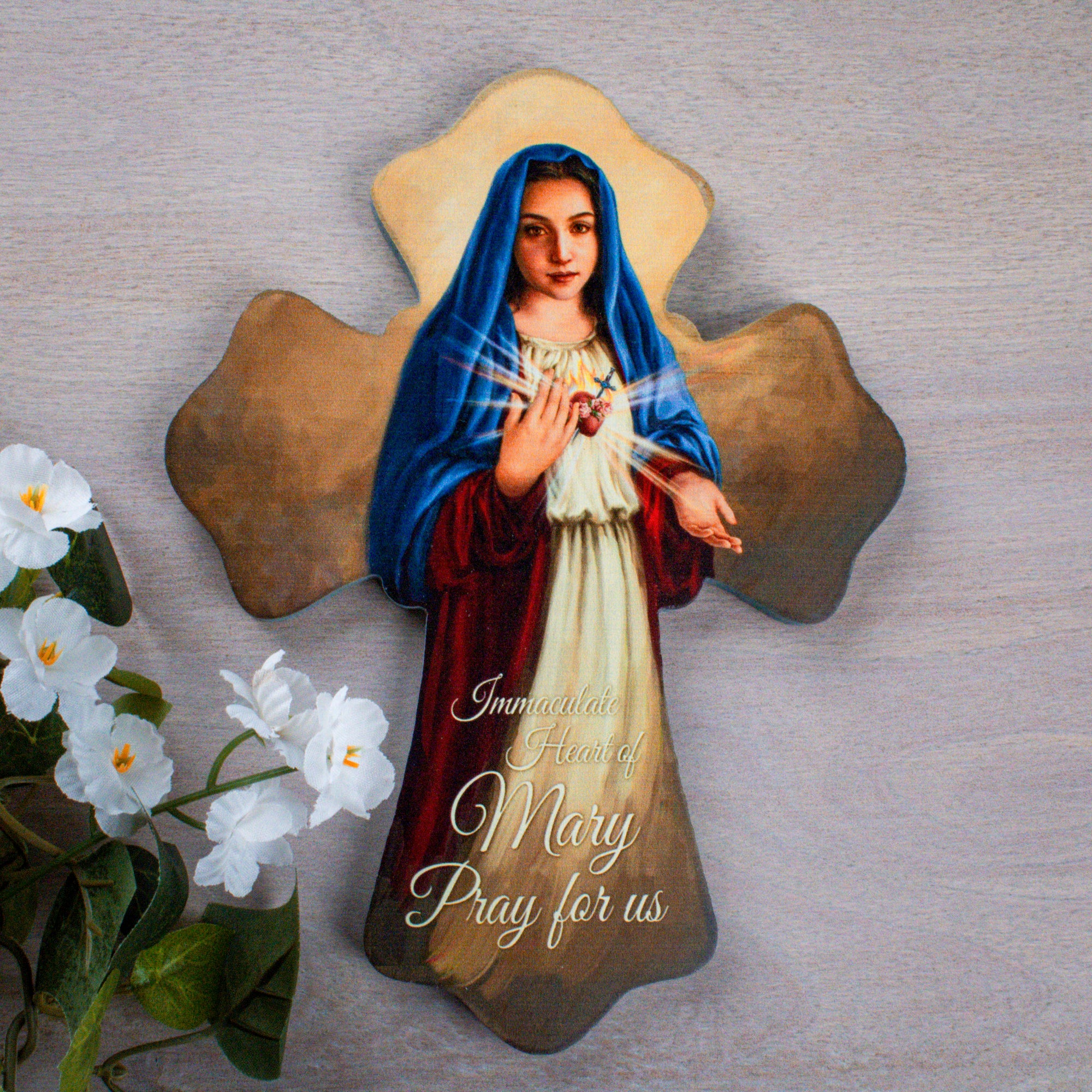 Immaculate Heart of Mary Wooden Cross
