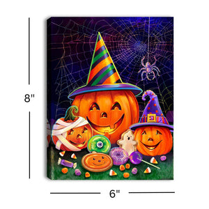 Pumpkin Trio 8x6 Lighted Tabletop Canvas