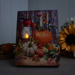 Harvest Lantern 8x6 Lighted Tabletop Canvas