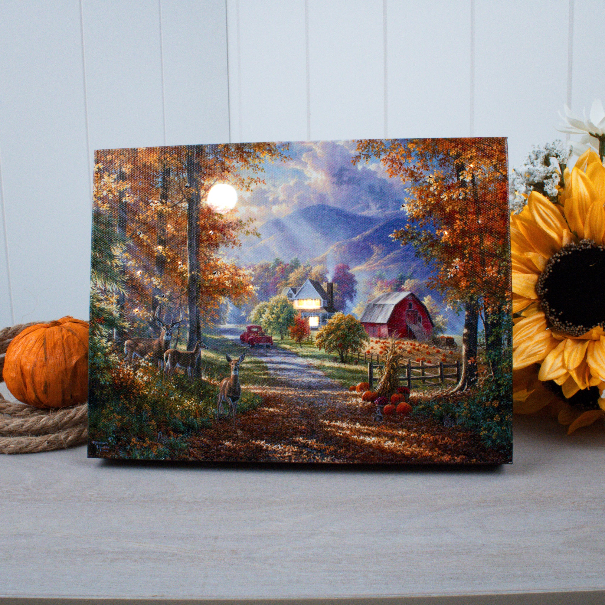 Fall Memories 8x6 Lighted Tabletop Canvas