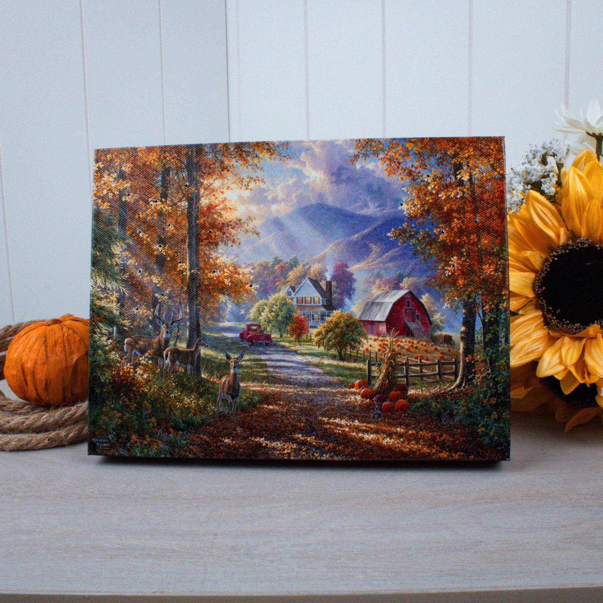Fall Memories 8x6 Lighted Tabletop Canvas