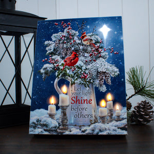 Candle Light Christmas 8x6 Lighted Tabletop Canvas