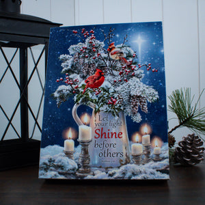 Candle Light Christmas 8x6 Lighted Tabletop Canvas