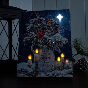 Candle Light Christmas 8x6 Lighted Tabletop Canvas