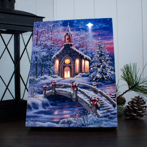 O Come Emmanuel 8x6 Lighted Tabletop Canvas