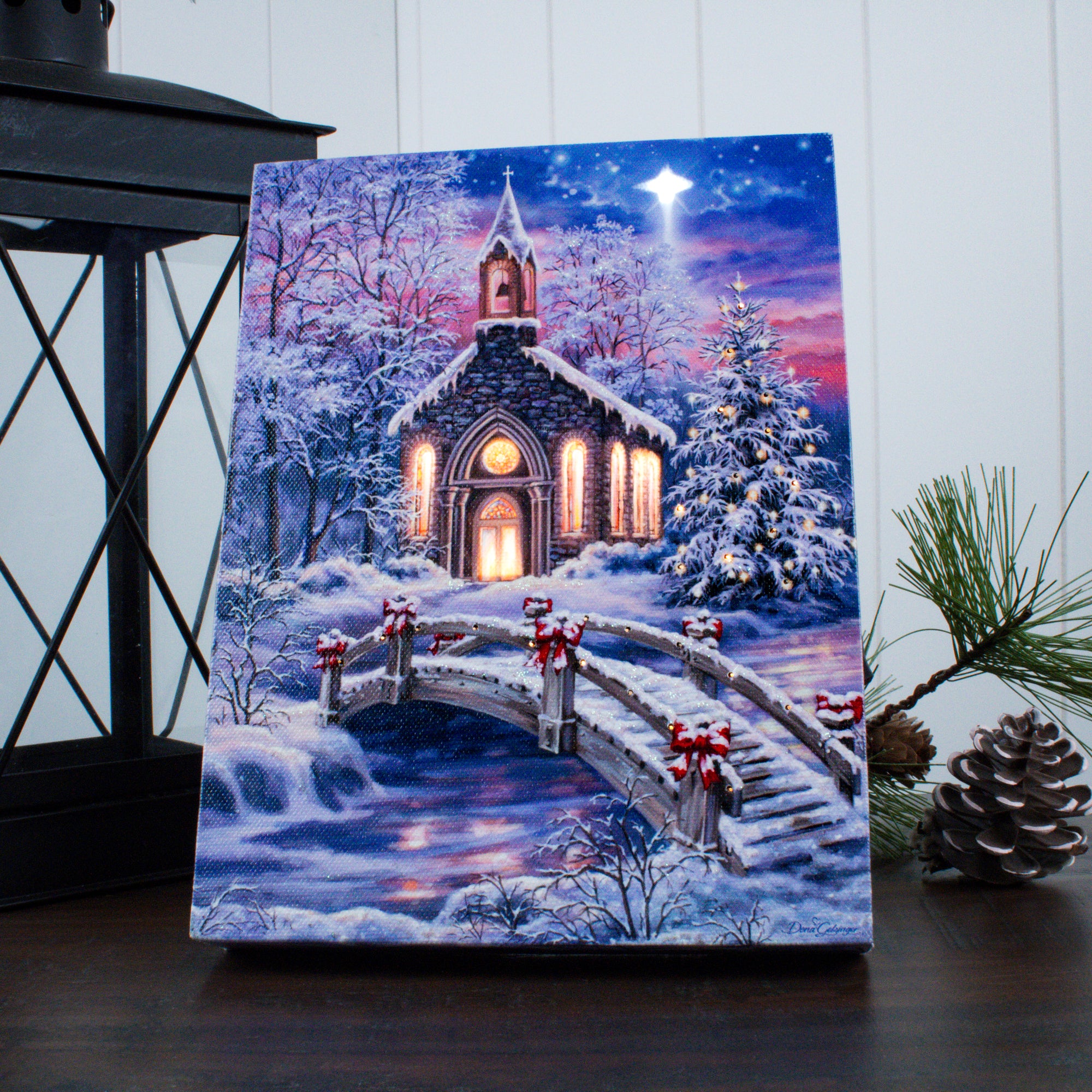 O Come Emmanuel 8x6 Lighted Tabletop Canvas