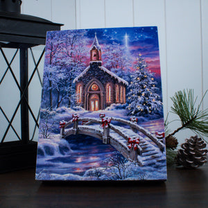 O Come Emmanuel 8x6 Lighted Tabletop Canvas