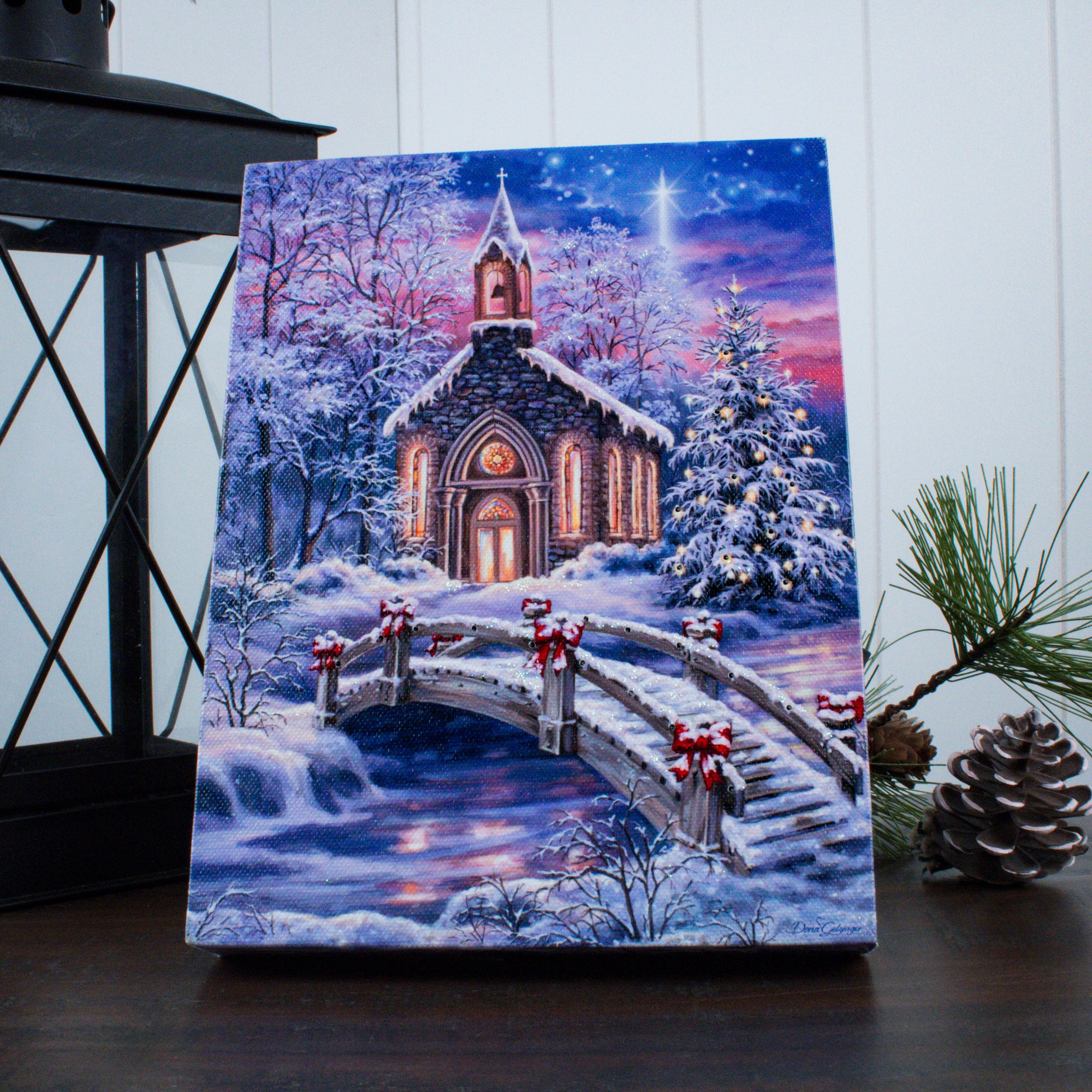 O Come Emmanuel 8x6 Lighted Tabletop Canvas