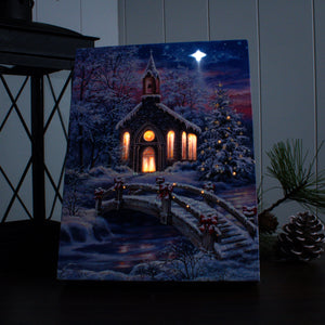 O Come Emmanuel 8x6 Lighted Tabletop Canvas