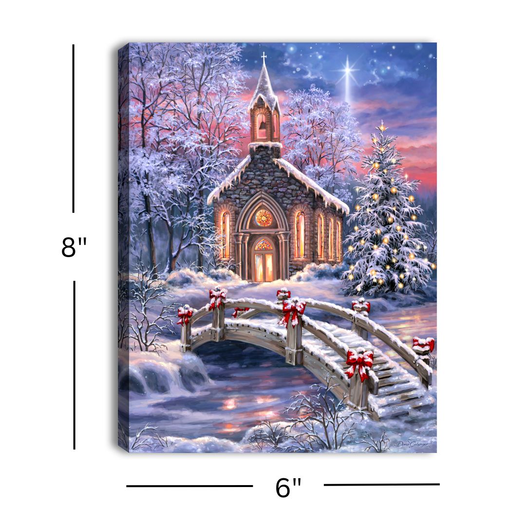 O Come Emmanuel 8x6 Lighted Tabletop Canvas