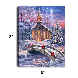 O Come Emmanuel 8x6 Lighted Tabletop Canvas