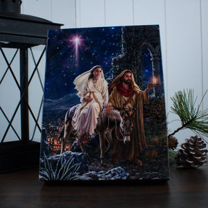 Journey to Bethlehem 8x6 Lighted Tabletop Canvas