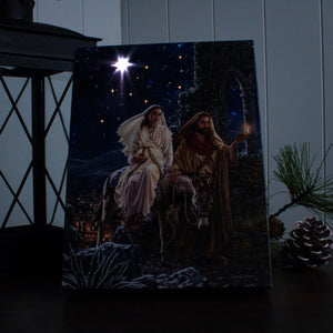 Journey to Bethlehem 8x6 Lighted Tabletop Canvas