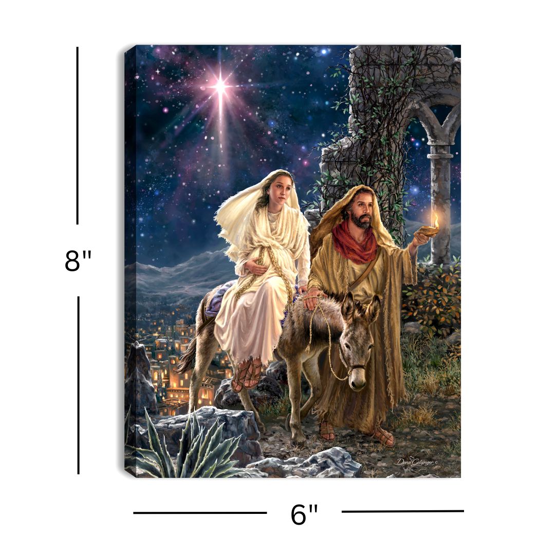 Journey to Bethlehem 8x6 Lighted Tabletop Canvas