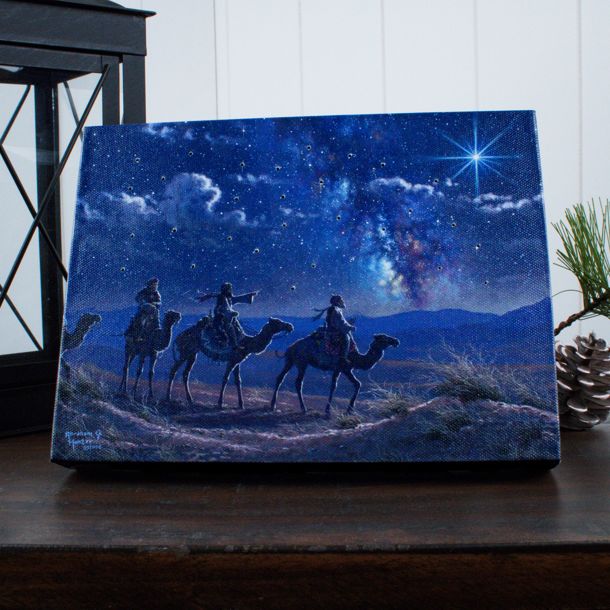 Following the Light 8x6 Lighted Tabletop Canvas