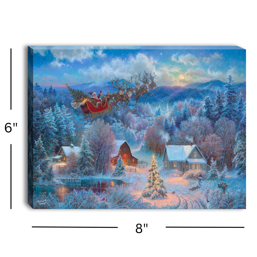 Night Before Christmas 8x6 Lighted Tabletop Canvas