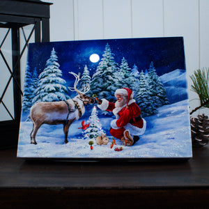 Santa and Friends 8x6 Lighted Tabletop Canvas