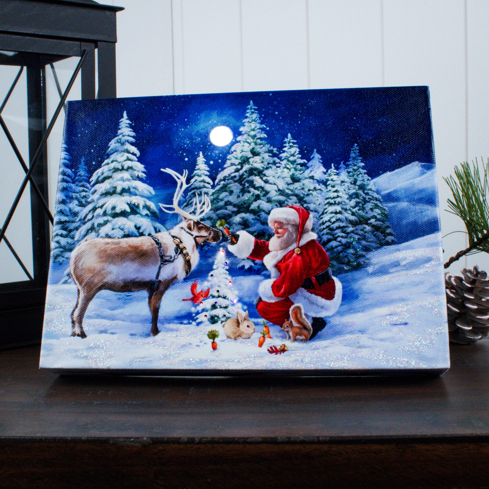 Santa and Friends 8x6 Lighted Tabletop Canvas