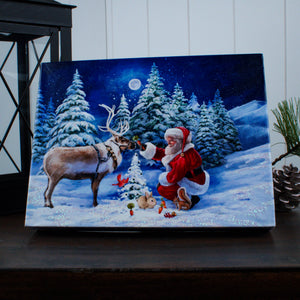 Santa and Friends 8x6 Lighted Tabletop Canvas