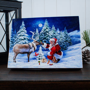 Santa and Friends 8x6 Lighted Tabletop Canvas
