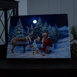 Santa and Friends 8x6 Lighted Tabletop Canvas