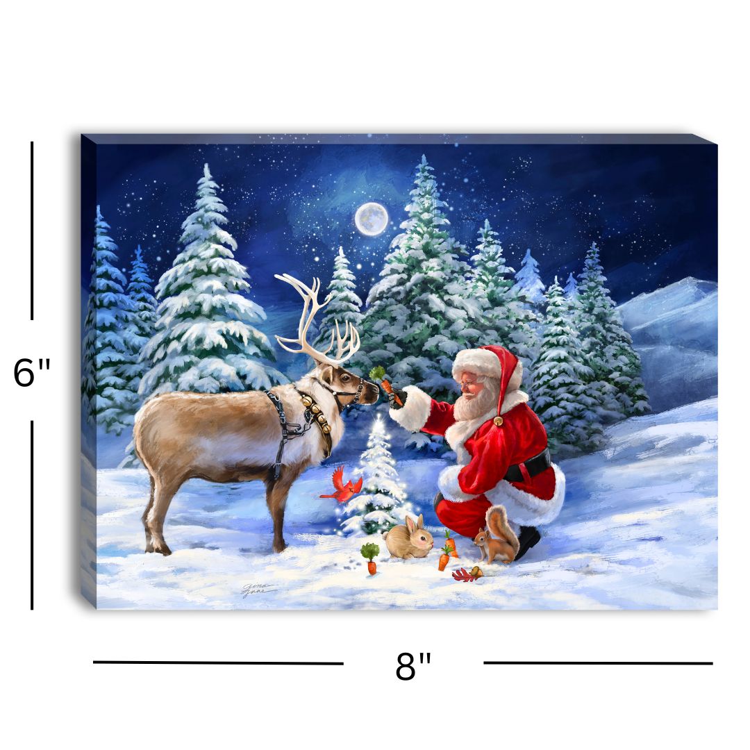 Santa and Friends 8x6 Lighted Tabletop Canvas